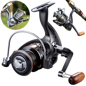 Wood Handle Spinning Fishing Reel